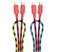 Дата кабель Hoco X116 Meridian Type-C to Lightning 27W (1m) Gradient Red Mix