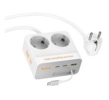 Подовжувач Hoco AC28 Descanso (PD45W/1C/3A/2xSocket) (2m) White