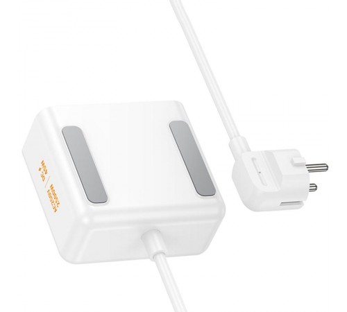 Подовжувач Hoco AC28 Descanso (PD45W/1C/3A/2xSocket) (2m) White Подовжувач Hoco AC28 Descanso (PD45W/1C/3A/2xSocket) (2m) White