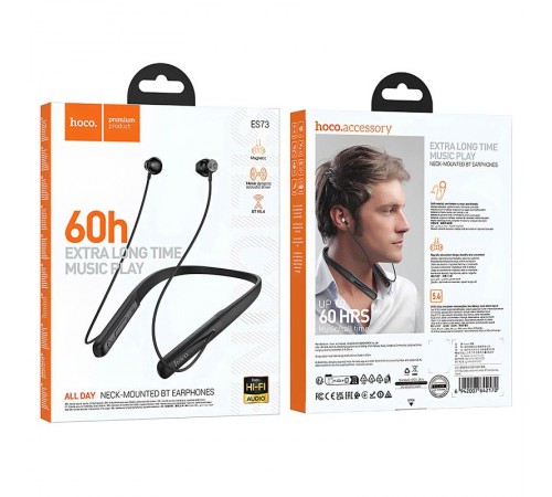 Bluetooth навушники Hoco ES73 Dynastic neck-mounted Black Bluetooth навушники Hoco ES73 Dynastic neck-mounted Black