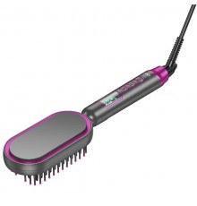 Расческа-выпрямитель Hoco HP44 Electric straightening hair comb with digital display Rose Red