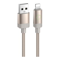 Дата кабель Hoco X117 Star USB to Lightning 2.4A (1m) Gold