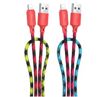 Дата кабель Hoco X116 Meridian USB to Lightning 2.4A (1m) Gradient Red Mix