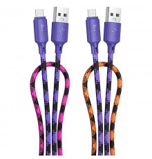 Дата кабель Hoco X116 Meridian USB to MicroUSB 2.4A (1m) Gradient Purple Mix