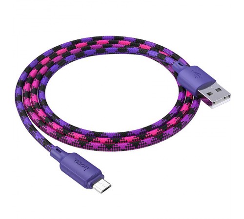Дата кабель Hoco X116 Meridian USB to MicroUSB 2.4A (1m) Gradient Purple Mix Дата кабель Hoco X116 Meridian USB to MicroUSB 2.4A (1m) Gradient Purple Mix