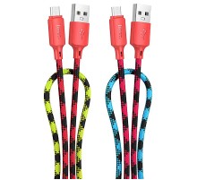 Дата кабель Hoco X116 Meridian USB to MicroUSB 2.4A (1m) Gradient Red Mix
