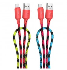Дата кабель Hoco X116 Meridian USB to MicroUSB 2.4A (1m) Gradient Red Mix