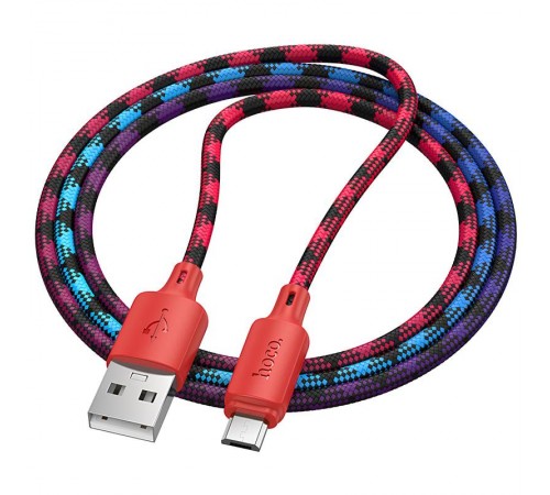 Дата кабель Hoco X116 Meridian USB to MicroUSB 2.4A (1m) Gradient Red Mix Дата кабель Hoco X116 Meridian USB to MicroUSB 2.4A (1m) Gradient Red Mix
