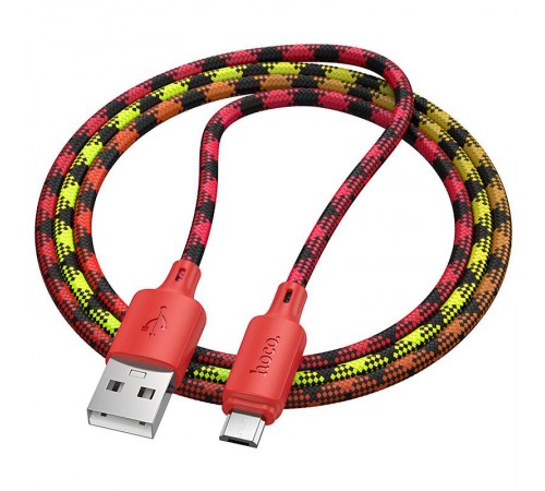 Дата кабель Hoco X116 Meridian USB to MicroUSB 2.4A (1m) Gradient Red Mix Дата кабель Hoco X116 Meridian USB to MicroUSB 2.4A (1m) Gradient Red Mix