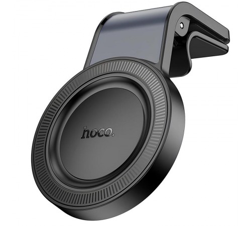 Автотримач Hoco H59 Show ring magnetic (L air outlet) Black / Metal gray
