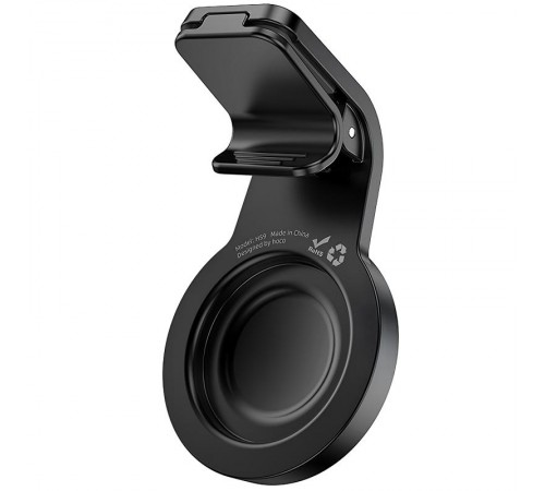 Автотримач Hoco H59 Show ring magnetic (L air outlet) Black / Metal gray