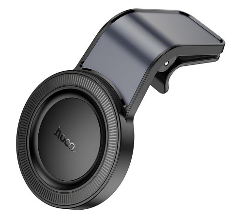 Автотримач Hoco H59 Show ring magnetic (L air outlet) Black / Metal gray
