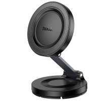 Автотримач Hoco H61 Show folding ring magnetic (dashboard) Black / Metal gray