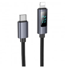 Дата кабель Hoco X112 Favor with display Type-C to Lightning 27W (1m) Black