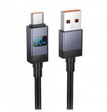 Дата кабель Hoco X118 Generous with display USB to Type-C 5A (1m) Black