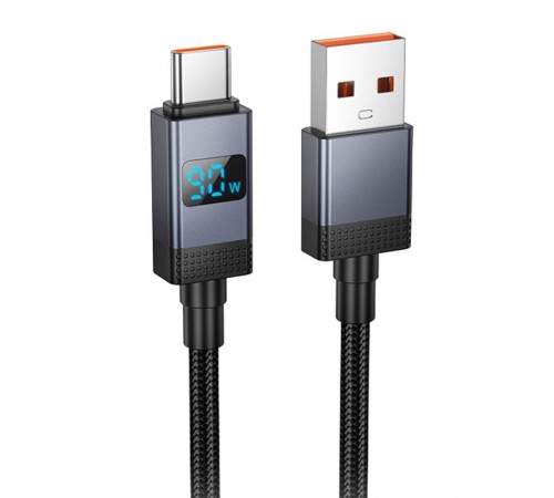 Дата кабель Hoco X118 Generous with display USB to Type-C 5A (1m) Black Дата кабель Hoco X118 Generous with display USB to Type-C 5A (1m) Black
