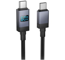 Дата кабель Hoco X118 Generous with display Type-C to Type-C 60W (1m) Black