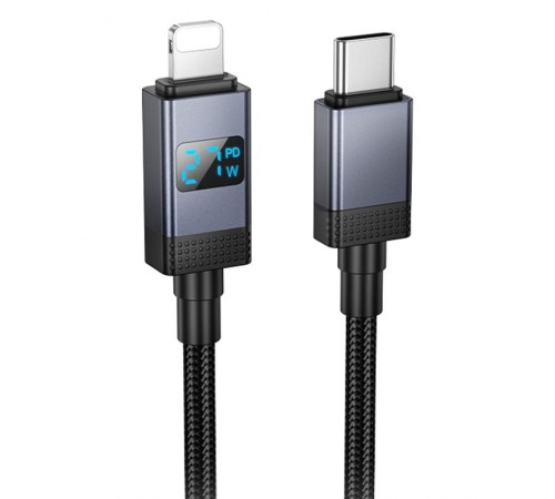 Дата кабель Hoco X118 Generous with display Type-C to Lightning 27W (1m) Black Дата кабель Hoco X118 Generous with display Type-C to Lightning 27W (1m) Black