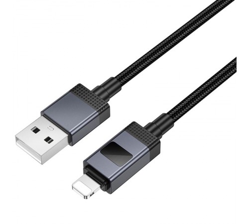 Дата кабель Hoco X118 Generous with display USB to Lightning 2.4A (1m) Black Дата кабель Hoco X118 Generous with display USB to Lightning 2.4A (1m) Black