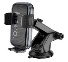 Автотримач Hoco H79 Vista push-type (center console) Black / Metal gray