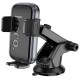 Автотримач Hoco H79 Vista push-type (center console) Black / Metal gray