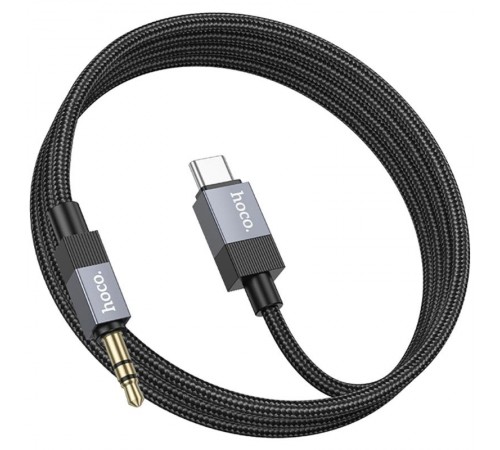 Аудіо кабель Aux Hoco UPA32B Clever digital (Type-C to AUX 3.5mm) (1m) Black