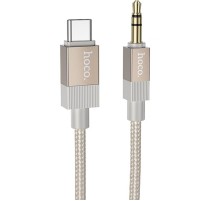Аудіо кабель Aux Hoco UPA32B Clever digital (Type-C to AUX 3.5mm) (1m) Gold