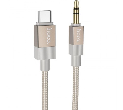 Аудіо кабель Aux Hoco UPA32B Clever digital (Type-C to AUX 3.5mm) (1m) Gold