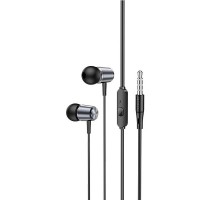 Стерео Навушники Hoco M108 Spring metal universal with mic (3.5mm/1.2m) Metal gray