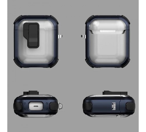 Футляр протиударний Locking Button для навушників Airpods 1/2 Blue Футляр протиударний Locking Button для навушників Airpods 1/2 Blue
