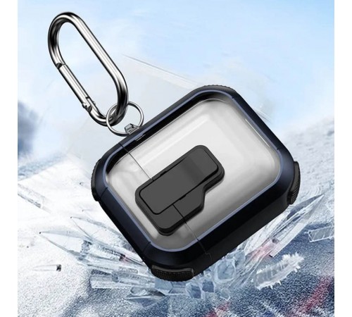 Футляр протиударний Locking Button для навушників Airpods 1/2 Blue Футляр протиударний Locking Button для навушників Airpods 1/2 Blue
