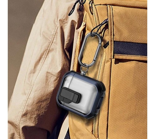 Футляр протиударний Locking Button для навушників Airpods 1/2 Blue Футляр протиударний Locking Button для навушників Airpods 1/2 Blue