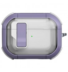 Футляр протиударний Locking Button для навушників Airpods Pro 2 / Pro Light Purple