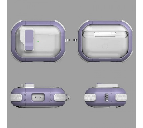 Футляр протиударний Locking Button для навушників Airpods Pro 2 / Pro Light Purple Футляр протиударний Locking Button для навушників Airpods Pro 2 / Pro Light Purple