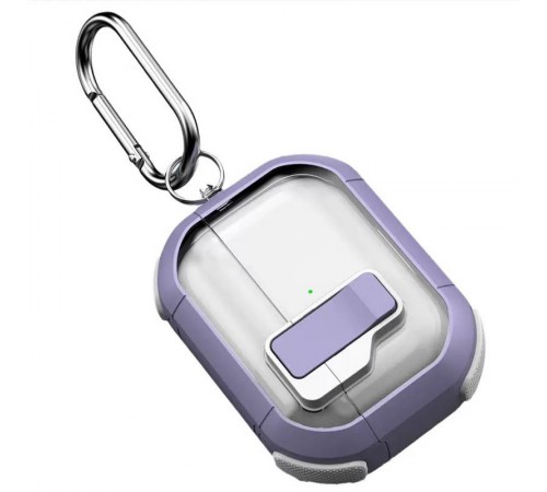 Футляр протиударний Locking Button для навушників Airpods Pro 2 / Pro Light Purple Футляр протиударний Locking Button для навушників Airpods Pro 2 / Pro Light Purple