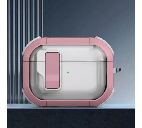 Футляр протиударний Locking Button для навушників Airpods Pro 2 / Pro Pink Футляр протиударний Locking Button для навушників Airpods Pro 2 / Pro Pink