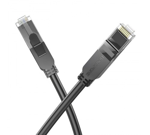 Кабель (патч-корд) Borofone BUS01 Category 6 Gigabit (1m) Black Кабель (патч-корд) Borofone BUS01 Category 6 Gigabit (1m) Black