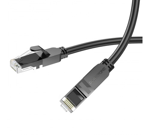 Кабель (патч-корд) Borofone BUS01 Category 6 Gigabit (1m) Black Кабель (патч-корд) Borofone BUS01 Category 6 Gigabit (1m) Black