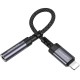 Перехідник Borofone BV24 Graceful Lightning to 3.5mm Metal grey