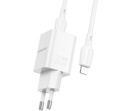 МЗП Borofone BN14 Royal PD30W+QC3.0 (1USB-A/1C) + кабель Type-C to Lightning White МЗП Borofone BN14 Royal PD30W+QC3.0 (1USB-A/1C) + кабель Type-C to Lightning White
