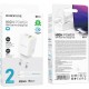 МЗП Borofone BN14 Royal PD30W+QC3.0 (1USB-A/1C) + кабель Type-C to Lightning White