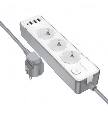 Подовжувач Borofone BAC9 Power PD20W (3USB-A/1C/3xSocket) (2m)