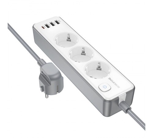 Подовжувач Borofone BAC9 Power PD20W (3USB-A/1C/3xSocket) (2m) Подовжувач Borofone BAC9 Power PD20W (3USB-A/1C/3xSocket) (2m)