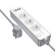 Подовжувач Borofone BAC9 Power PD20W (3USB-A/1C/3xSocket) (2m)