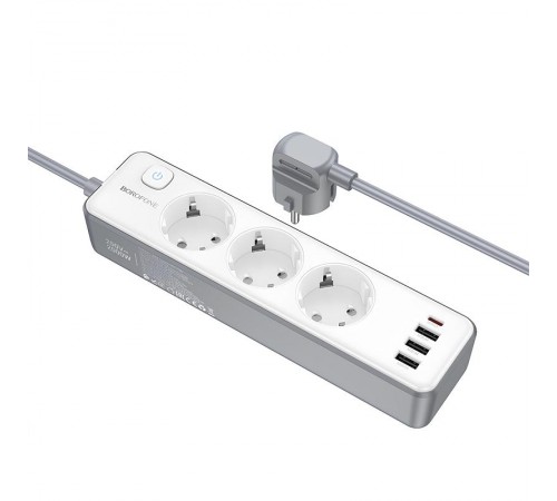 Подовжувач Borofone BAC9 Power PD20W (3USB-A/1C/3xSocket) (2m) Подовжувач Borofone BAC9 Power PD20W (3USB-A/1C/3xSocket) (2m)