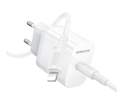 МЗП Borofone BA99A Breeze PD20W (1USB-C) + кабель Type-C to Lightning White МЗП Borofone BA99A Breeze PD20W (1USB-C) + кабель Type-C to Lightning White