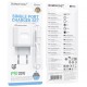 МЗП Borofone BA99A Breeze PD20W (1USB-C) + кабель Type-C to Type-C White