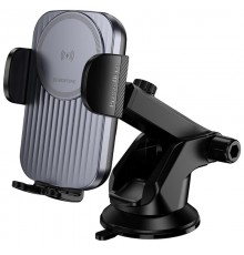 Автотримач з БЗП Borofone BH222 Leading 15W (center console) Black / Metal gray