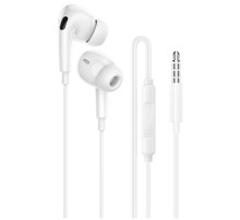 Навушники Borofone BM100 Pro Fuente universal with microphone (3.5mm/1.2m) White