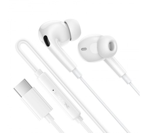 Навушники Borofone BM100 Pro Fuente universal with microphone (Type-C/1.2m) White
